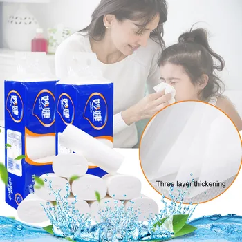 

12 Rolls/Lot Roll NEW Strong Soft Wood Pulp 4-Ply Toilet Paper Bath Tissue Giant Roll hand paper towel In stock Toiletpapier