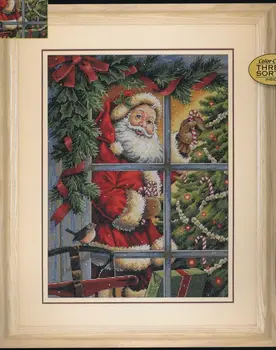 

COTTON Top Quality Beautiful Lovely Counted Cross Stitch Kit Candy Cane Santa Christmas Tree Tradition Holiday dim 08734