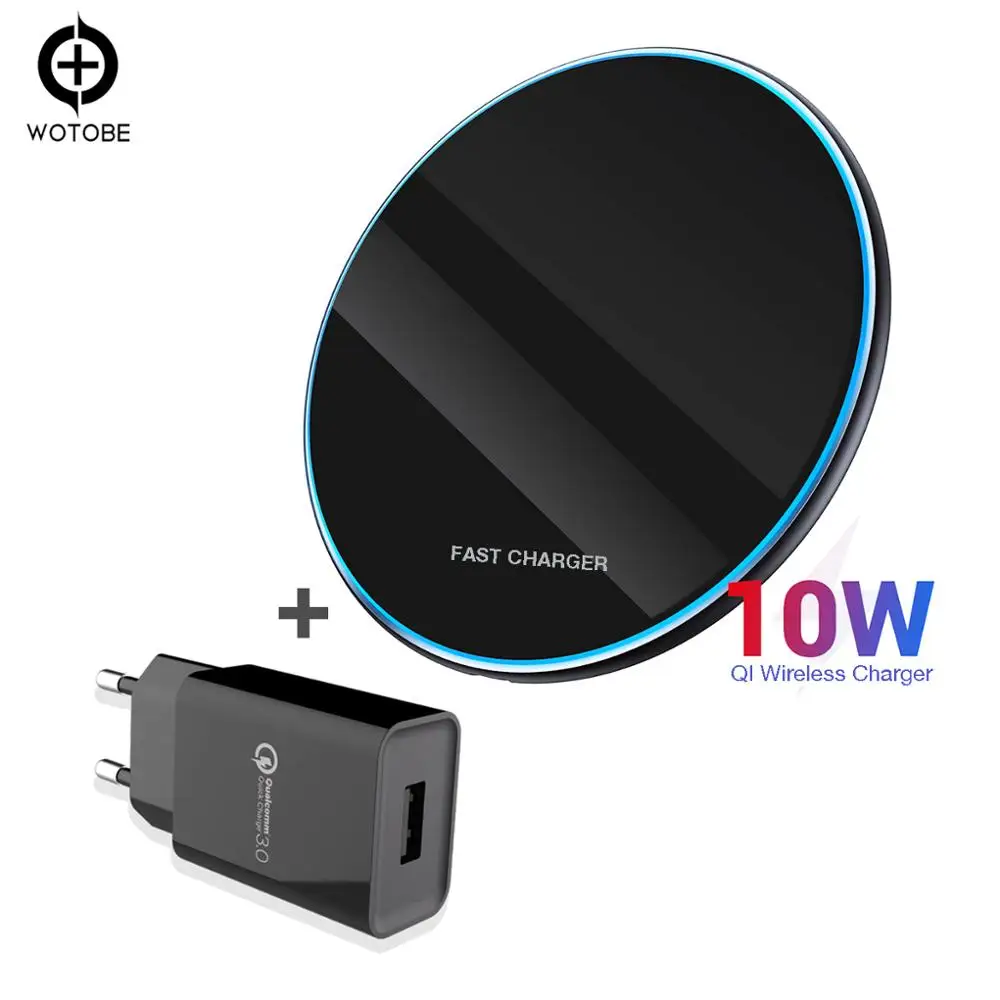 Зарядное устройство WOTOBE QC3.0 Qi беспроводное зарядное 10 Вт 7 5 для iPhone 11/11pro/xr 8/8 Plus/