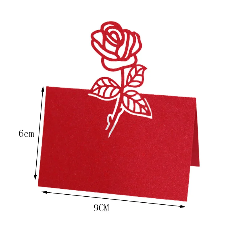 50pcs Vintage Rose Flower Laser Cut Table Name Place Cards DIY Lace Name Message Setting Card Wedding Birthday Party Favor Decor