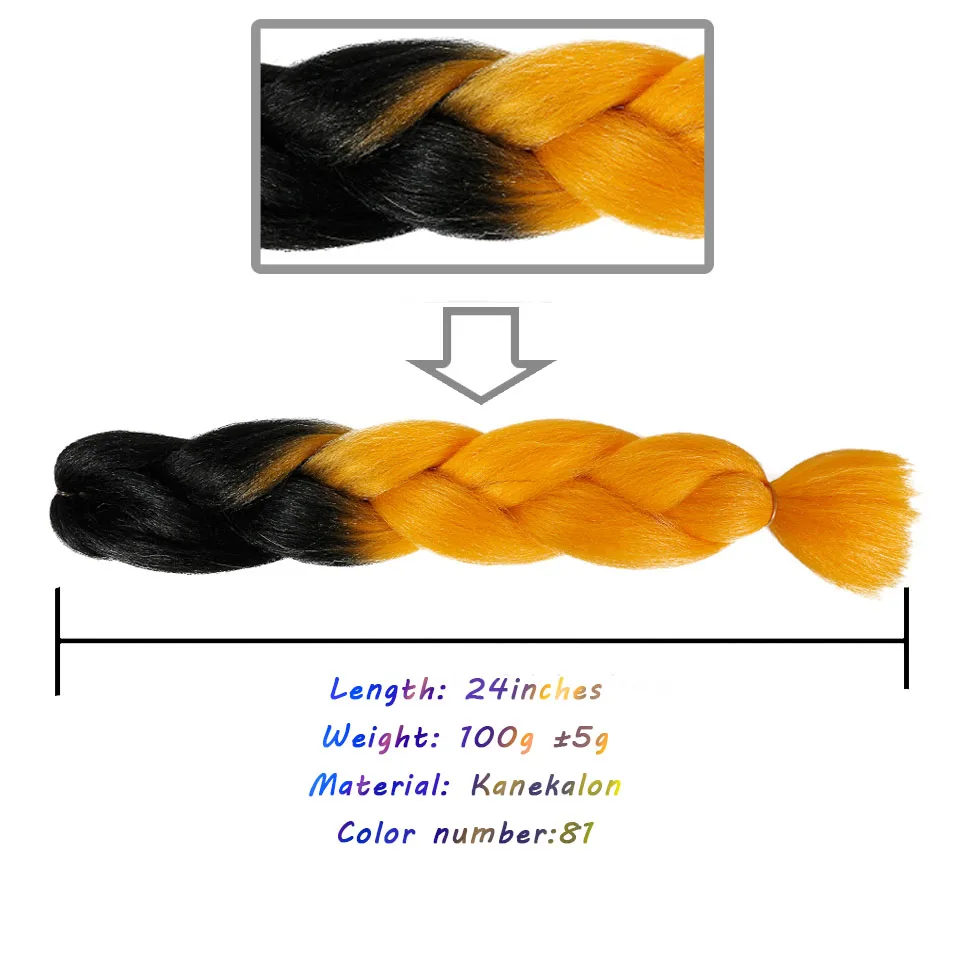 LANLAN вязанные крючком косички синтетические волосы 24 дюйма Джамбо плетение волос 100 г/упак. блонд серый вязание твист плетение волос - Цвет: T1B/синий