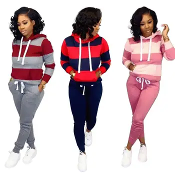 

Women 2 Two Piece Set Pink Fleece Crop Top Hoodies Sweat Pants Women Matching Sets Activewear Winte Clothing Outfit F65