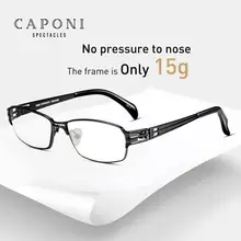 CAPONI оправа для очков, мужской деловой светильник, оправа для очков из чистого титана, Мужские квадратные очки для компьютера, оптические очки для работы J1172