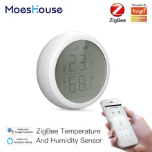 Tuya Smart ZigBee Smart Temperatur Und Feuchtigkeit Sensor Mit LCD Display Batterie Betrieben Mit Smart Leben App Alexa Google Hause