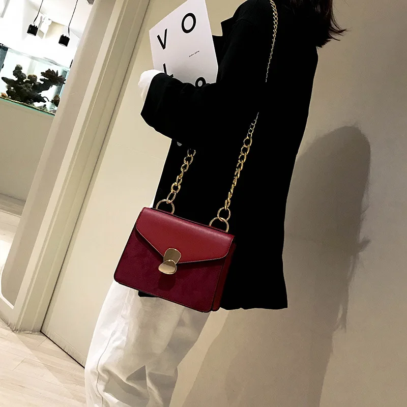 

2019 Korean-style Spring Fashion New Style Chain WOMEN'S Bag Shoulder Bag CHIC Elegant Online Celebrity Square Sling Bag Shoulde