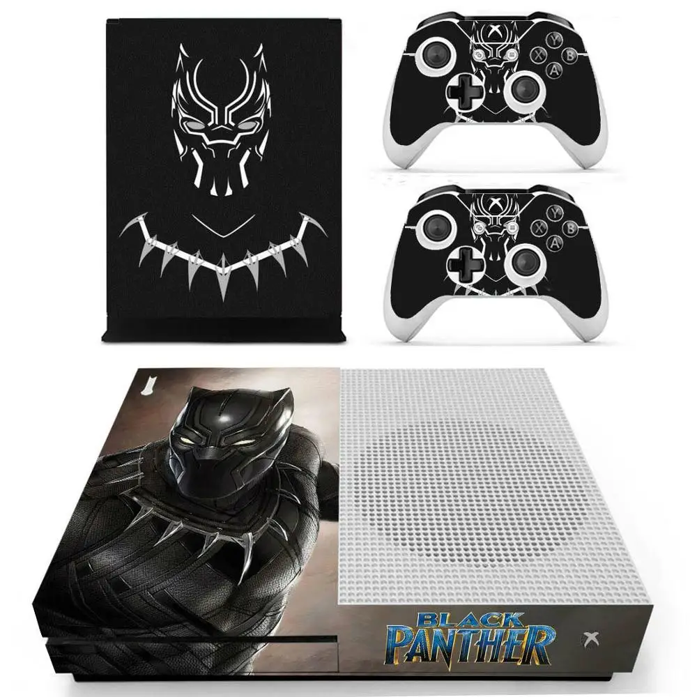 Черная пантера наклейка s для Xbox One S виниловые наклейки на кожу наклейки Pegatinas для Xbox one тонкая консоль и два контроллера шкуры - Цвет: YS-xboxoneS-1230