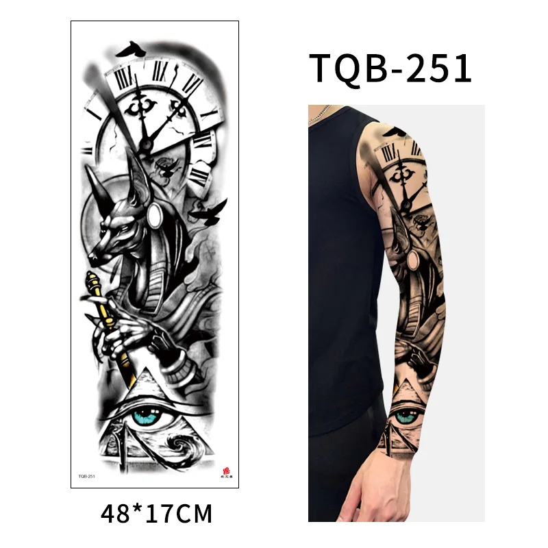 Large Arm Sleeve Tattoo Girl Warrior Wing Bird Waterproof Temporary Tatto  Sticker Eagle Rome Clock Body Art Full Fake Tatoo Men - Temporary Tattoos -  AliExpress