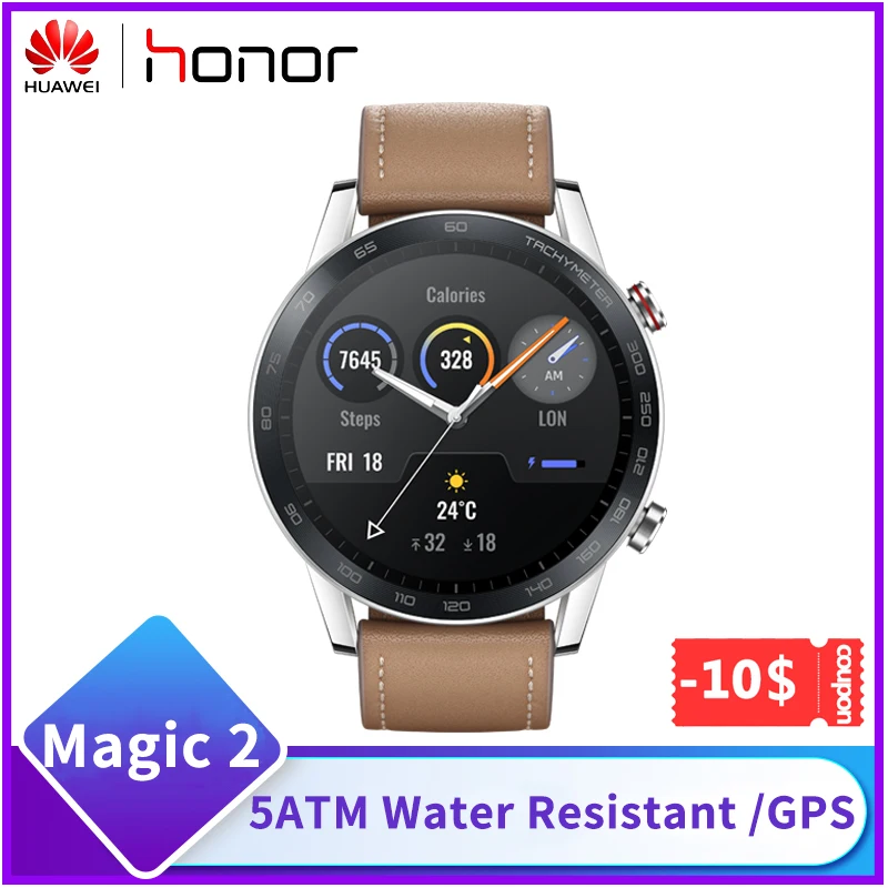 Глобальная версия huawei Honor Magic 2 Minos умные часы 1,39 ''AMOLED 454*454 пикселей дисплей 5 АТМ водонепроницаемые gps умные часы
