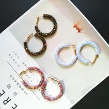 Совершенно дизайн модные очаровательные серьги-кольца Геометрическая круглая блестящая Серьга для женщин ювелирные изделия оптом
