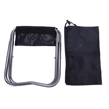 

Portable Folding Aluminum Oxford Cloth Chair Outdoor Patio Fishing Camping with Carry Bag Black