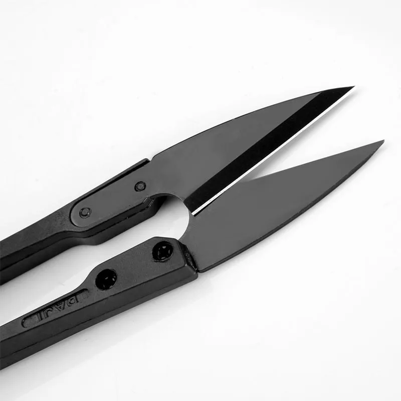 U Shape Clippers Trimming Sewing Scissors Nippers Sewing Embroidery Craft Scissors Mini Black stationery scissors portable scissors cutter 3pcs