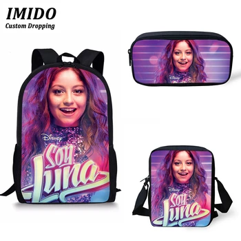 

IMIDO Soy Luna Print Kids Boys Girls School Backpacks Superstar Fashion 3 PCS/SET School Bags For Teenager Girls Boys Mochila