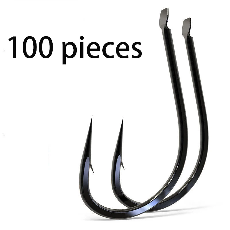 Ssndy Hookhigh-carbon Steel Fishing Hooks 100pcs - Crooked Barbs Circle  Hooks