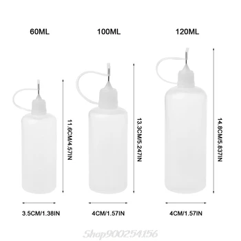 

60/100/120 ml Empty Plastic Squeeze Liquid Dropper Bottle With Metal Needle For Vape Electronic Cigarette Au20 20 Dropship