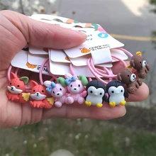 2PCS New Cute Bear Princess Cartoon Headwear Kids Elastic Hair Bands Children Ropes Girls Accessories Baby Headdress