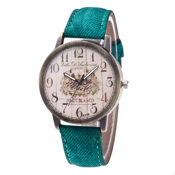 

Vintage Men's Quartz Watch Green Leather Strap Simple Digital Pattern Copper Alloy Dial Watches For Men Clocks Women Gift Couple
