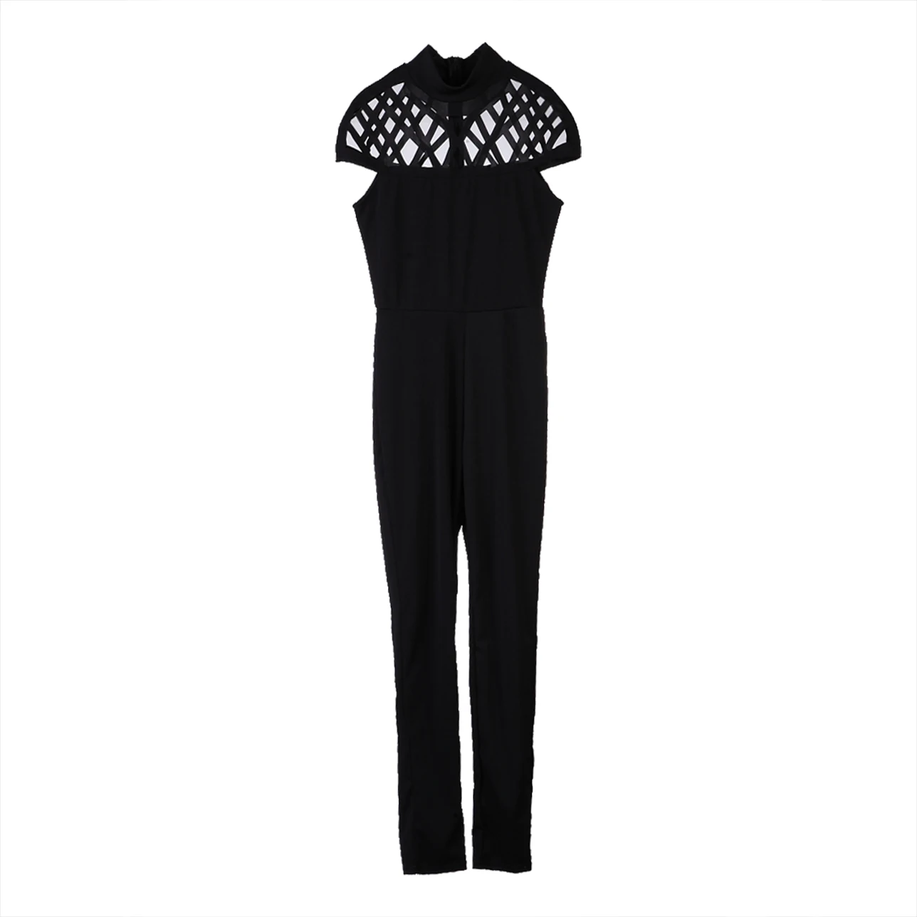 Черный Новые модные женские повседневные с коротким рукавом выдалбливают Комбинезоны костюмчик боди Песочник длинные брюки - Цвет: Черный