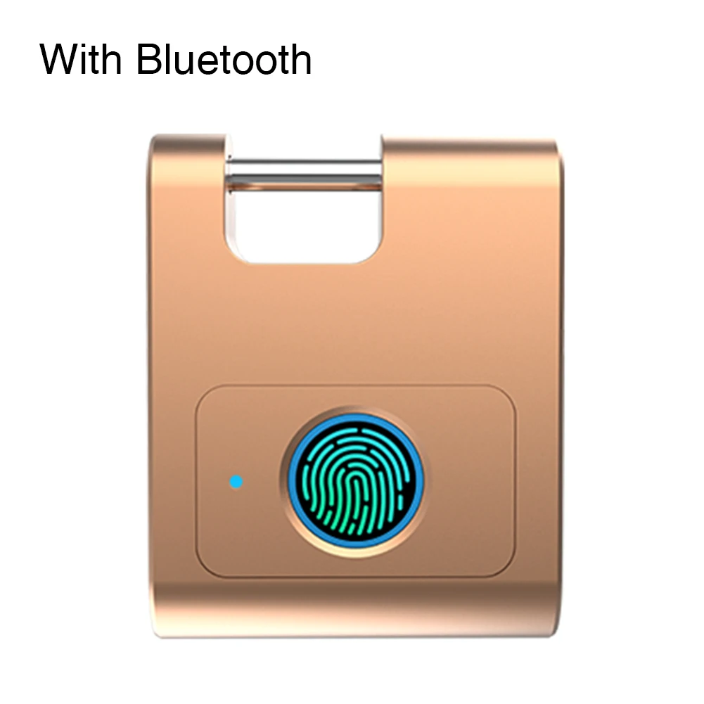 Мини Bluetooth замок отпечатков пальцев цинковый сплав замок умный без ключа Противоугонная защита 360 градусов USB перезаряжаемая дверь для дома - Цвет: Розовое золото