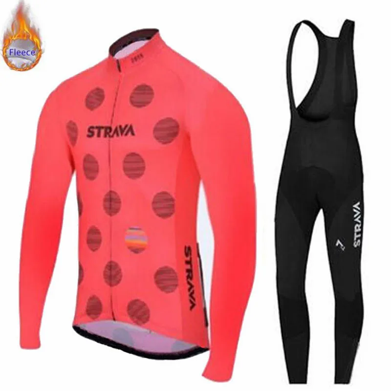 Pro Team Strava Мужская Зимняя Теплая Флисовая одежда для велоспорта Ropa Ciclismo Одежда с длинным рукавом для горного велосипеда комплект для спорта на открытом воздухе