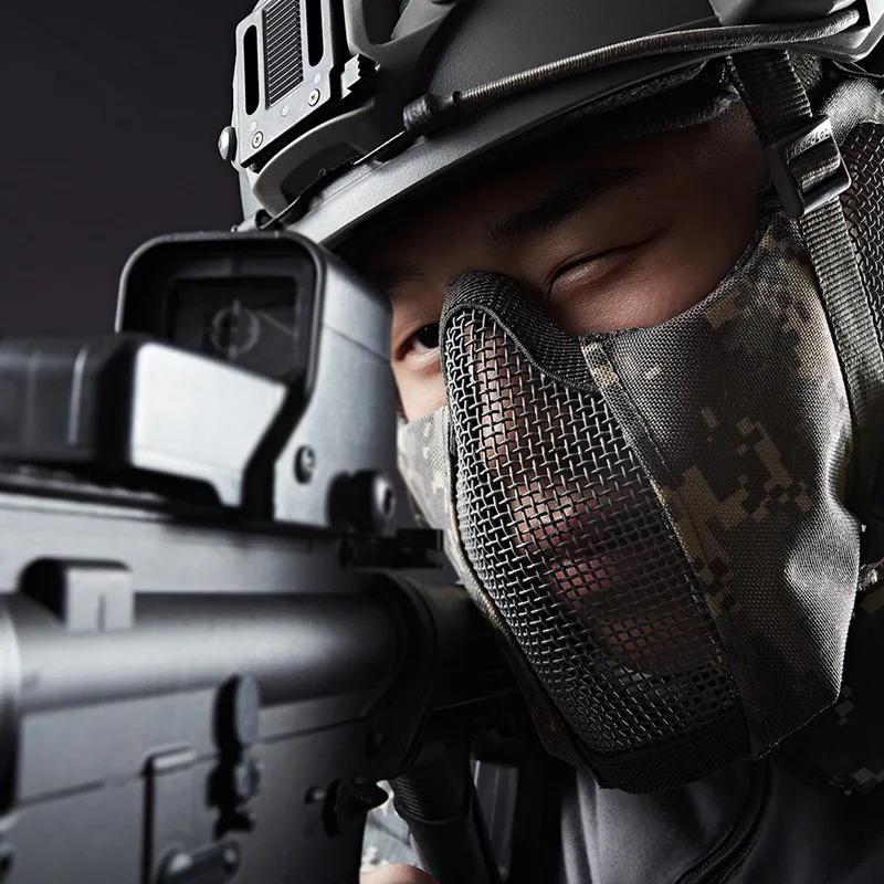 

hunting Cycling tactical mask battlefield Elite half face steel wire mask for Airsoft tactical military WG game activities