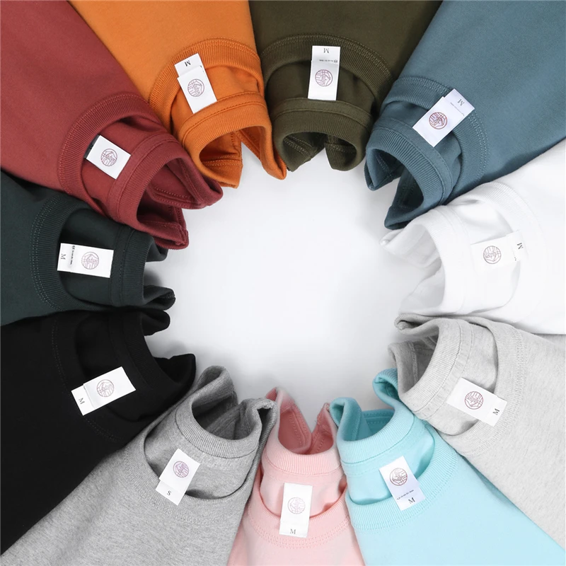 CT93001 300g Heavy Weight Men T-Shirts Summer Three Needle Brushed 11 Solid Colors Loose Cotton Couple Unisex Short Sleeve Tees | Мужская