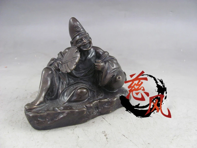 

Collection Elaborate Chinese Fengshui old Copper Ji Gong statue