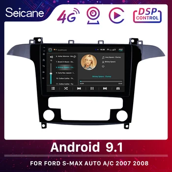 

Seicane 9" Android 9.1 Multimedia Player Car GPS Navigation Auto Radio for Ford S-Max Auto A/C 2007 2008 support Carplay DVR OBD
