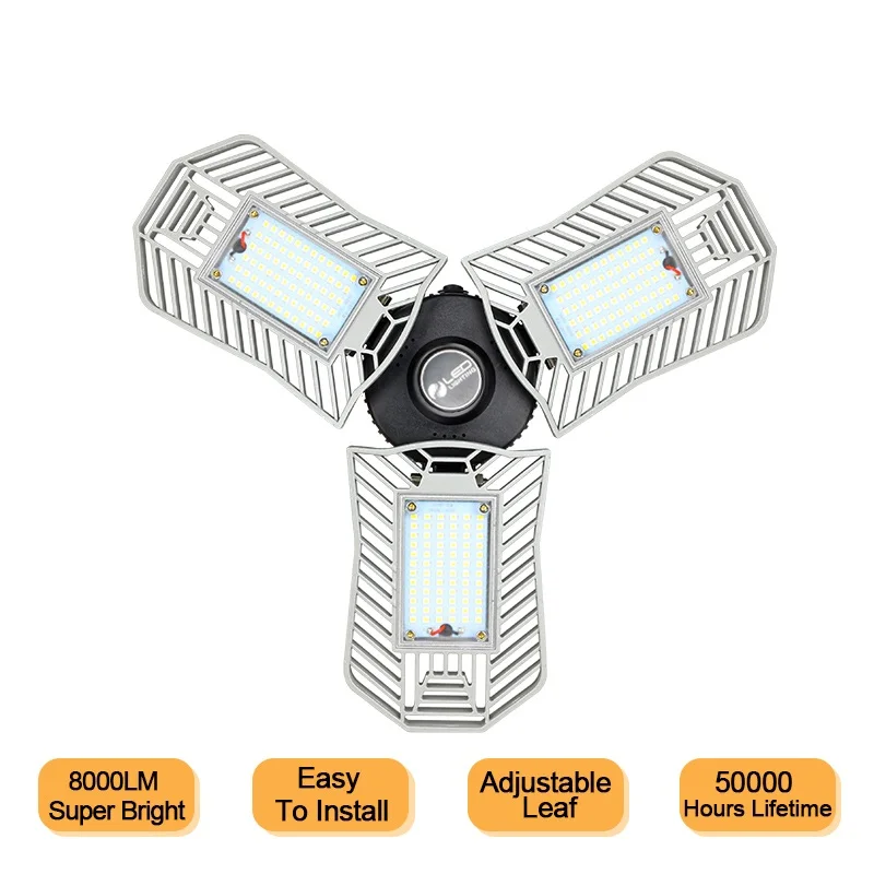 

Upgraded Led Deformable Lamp 80W E27 Garage Light LED Corn Bulb Radar Home Lighting High Intensity 8000 lum