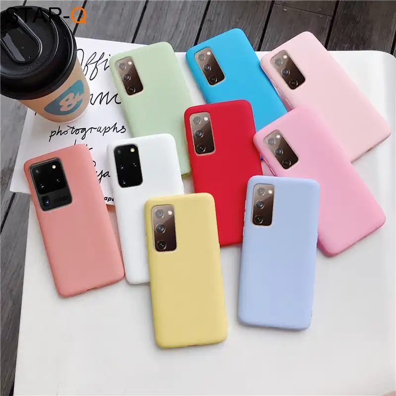 Candy Color Silicone Phone Case For Samsung Galaxy S Fe Fan Edition 5g S21 S Plus Note Ultra Matte Soft Back Cover Cases Phone Case Covers Aliexpress