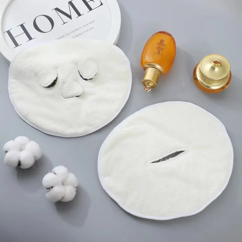 

Facial Towel White Moisturizing and Hydrating Beauty Salon and Cold Hot Compress Mask Thickened Coral Fleece Face Towel 23*25cm