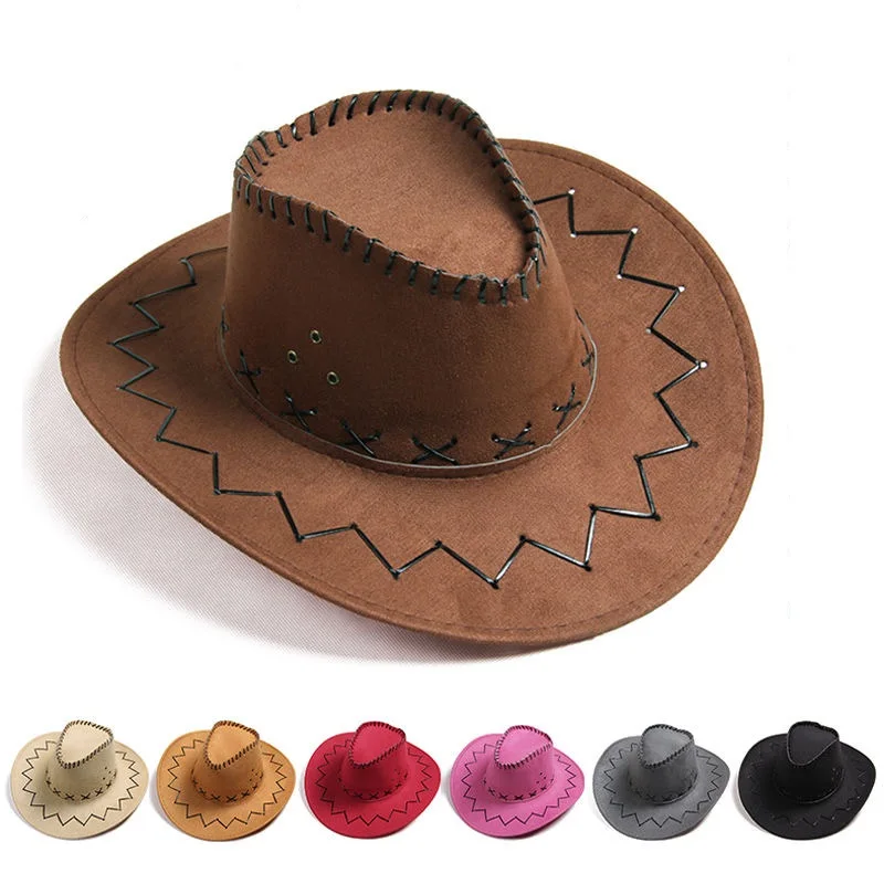 Men's And Women's Sun Visor Straw Hat Big Western Cowboy Suede | Аксессуары для одежды