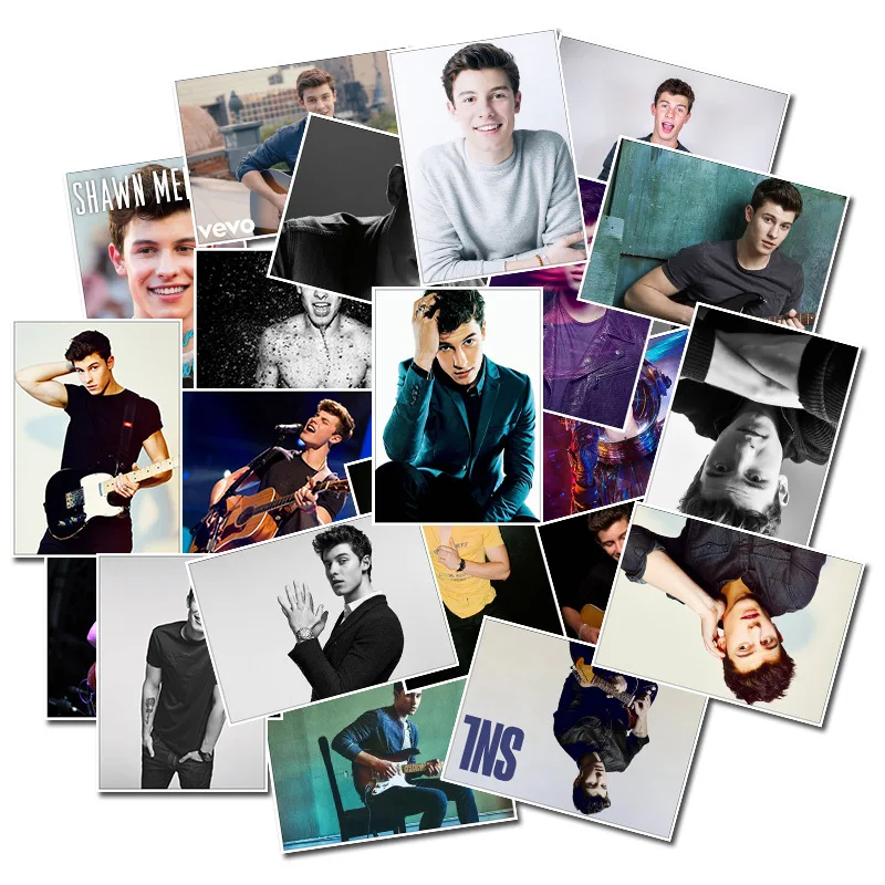 25 шт./компл. певица звезда Shawn Mendes Водонепроницаемый ПВХ Стикеры для Чемодан скейтборд на ноутбуке мото велосипеда настенные наклейки для гитары