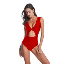 Новинка, сексуальный цельный купальник с вырезами для женщин, большой размер XXL, сплошной тонкий купальник, красный, зеленый, черный, Пляжная форма, купальник