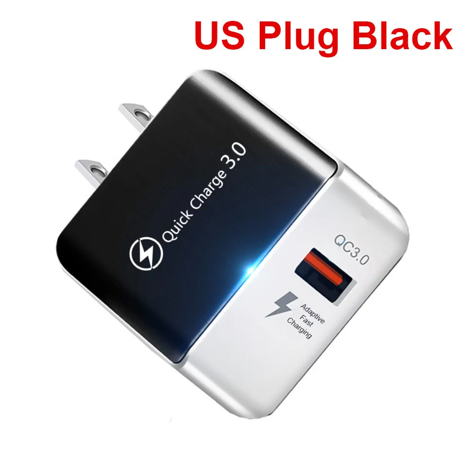 Быстрая зарядка 3,0 4,0 USB зарядное устройство Универсальный 5 в 3 А Быстрая Зарядка адаптер для samsung S10 Xiaomi huawei планшет зарядное устройство для мобильного телефона - Тип штекера: US Plug Black