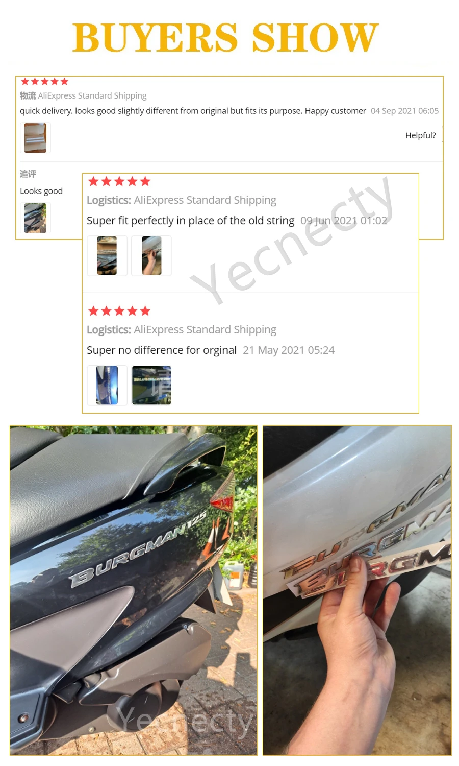Yecnecty 1 Set 3D ũ    Į  ݻ ƼĿ Suzuki Burgman AN125 AN200 AN400 AN650