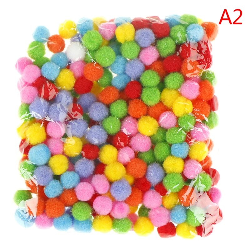 10mm 300PCS 100 шт. 10/15/20 мм DIY мягкий помпонами мячики для детей, игрушки Свадебные украшения круглый мячи из войлока Pom Poms прошитая вручную аксессуары - Цвет: 10mm 300PCS