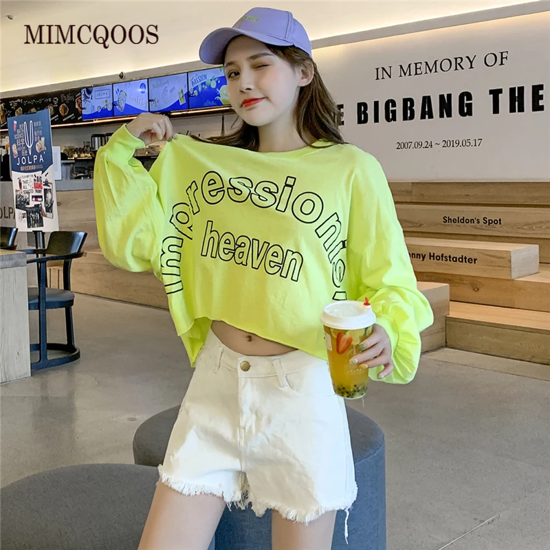 Женский короткий свитер с буквенным принтом длинный рукав летучая мышь тонкий