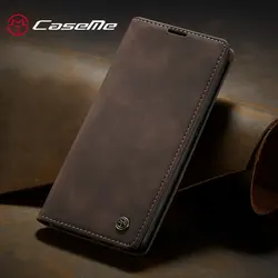 Premium Flip Magnetic Leather Wallet Phone Case Cover for A53 5G (Coffee)