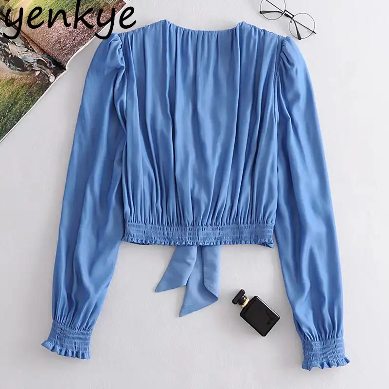 long sleeve flowy crop top