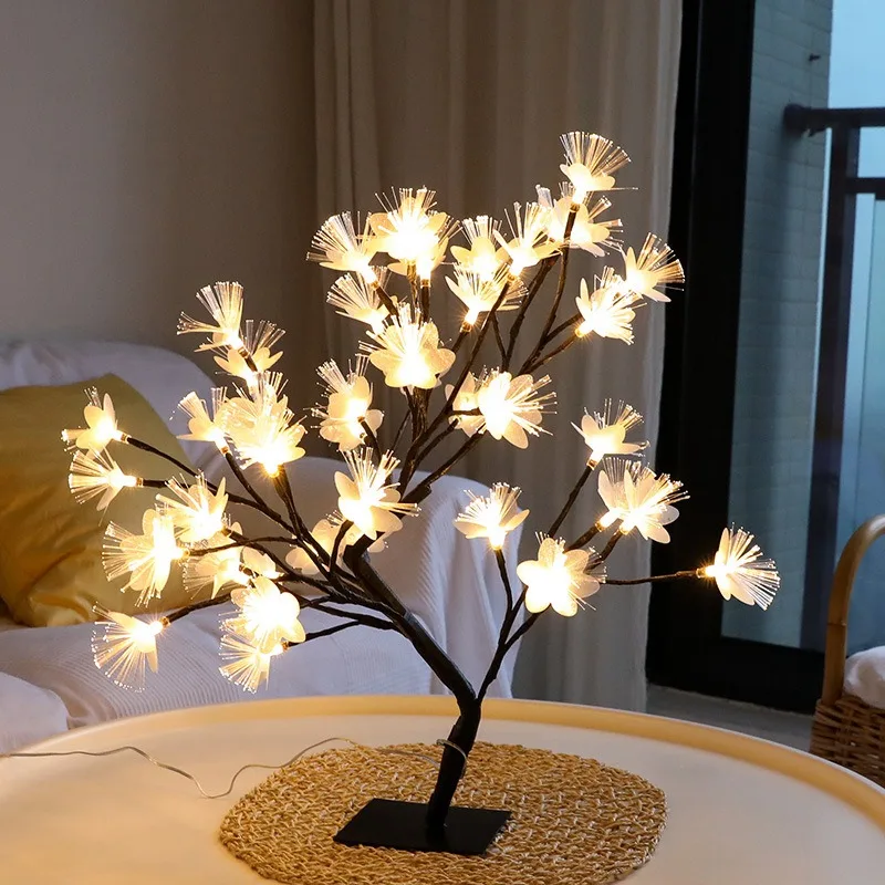 LED Blossom Tree Light Desktop Bonsai 20 Inch USB Power Table Lamp Black Branches for Party Wedding Festival | Лампы и освещение