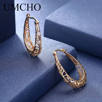 

UMCHO Real 925 Sterling Silver Gold Plated Earrings for Women Girls Daily Party Prom Anniversary Fashion Elegant Fine Jewelry