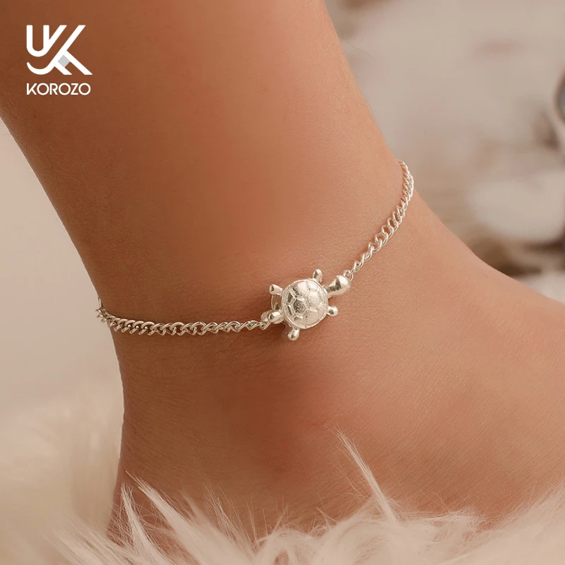 

Bohimia Cuckold Sea Turtles Anklet Vintage for Women Beach Boho Anklet Bracelet on the Leg Handmade Bohemian Jewelry