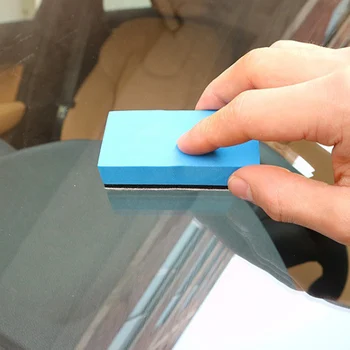 

10pcs 8*4*1.8cm Car Ceramic Blue + Black Coating Sponge Glass Nano Wax Applicator Polish Pads Cleaning