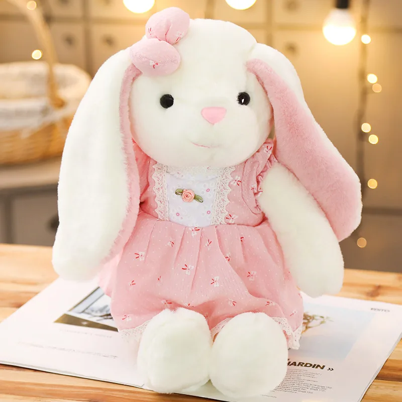 1 ед. 50/70/90 см мультипликационный кролик в стиле кавай плюшевые игрушки милый зайчик с юбка Куклы Мягкие плюшевые игрушки животных для маленькой девочки на день рождения, рождественский подарок - Цвет: pink