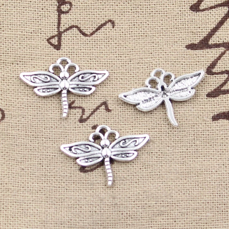 

30pcs Charms Dragonfly 16x22mm Antique Bronze Silver Color Pendants DIY Necklace Crafts Making Findings Handmade Tibetan Jewelry