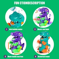 Dinosaur Bubble Machine For Kid With Sound And Lights Outdoor Toy Electric Bubble Blower Toy Soap Water Bubble Maker 2
