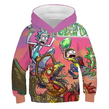 

2 To 13 Years Kids Hoodie Fashion Harajuku 3D Rick and Morty Hoodies Sweatshirt Children Autumn Winter boys girls Jacket Clothes