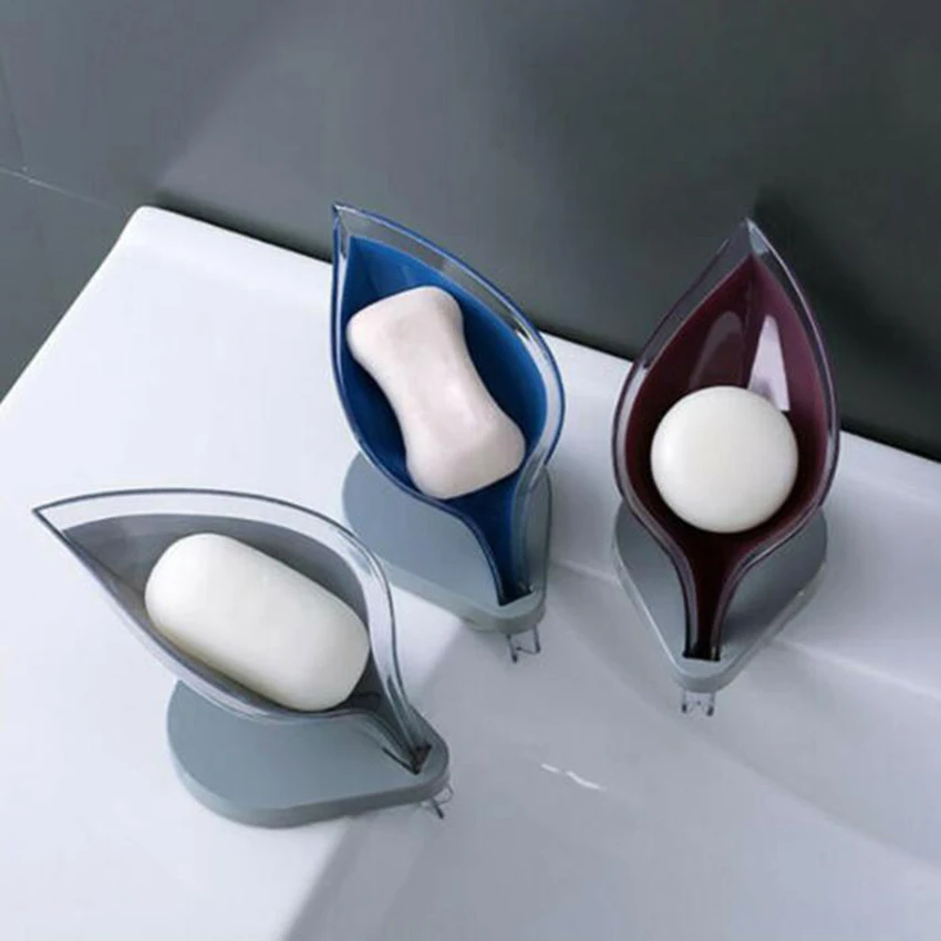 

Hollow Leaf Shape Holder Drain Soap Box Soap Box Sucker Drain Soap Box Kitchen Dish Brush Shelf Kitchenware