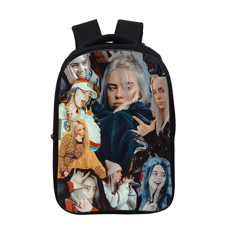 Двухслойный певец Билли эйлиш рюкзак женский хип-хоп сумка студенческая школьная сумка для подростков девочек мальчиков рюкзак - Цвет: 25