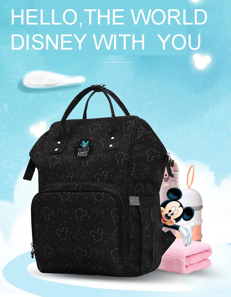 Сумка для подгузников disney, рюкзак, USB бутылочка, изоляционные сумки, Минни, Микки, большая емкость, для путешествий, Оксфорд, для кормления ребенка, Мумия, сумочка